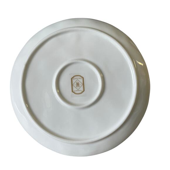 Hand Painted Coquette Black Bow Salad Plates 9in White Ceramic Set of 4 NEW - Picture 7 of 13